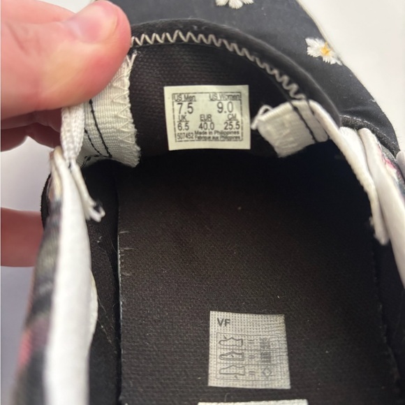 Vans Black Floral Canvas Slip-Ons - Picture 2 of 2